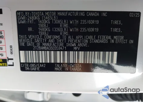 2025 Lexus Rx 350 Premium из США, поврежденный, VIN 2T2BAMBA3SC059471